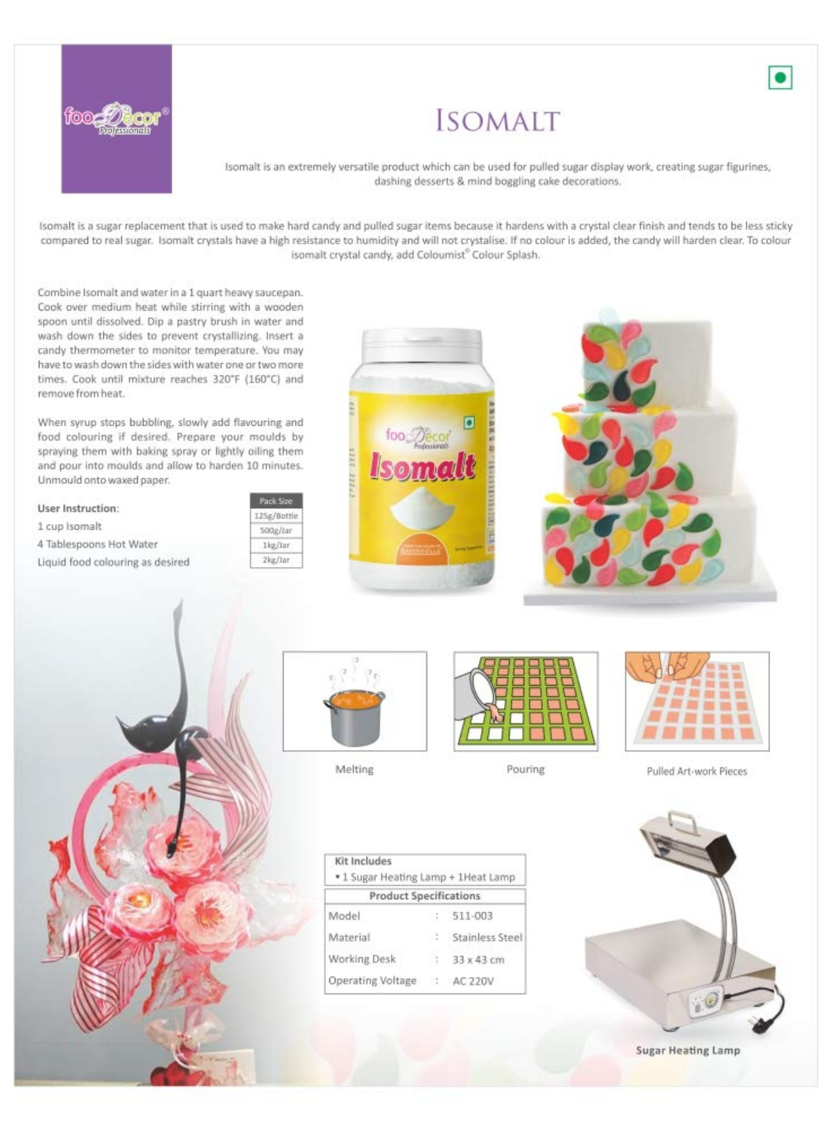 Foodecor Isomalt (neutral), 125gm(&nbsp;SB-Isomalt)