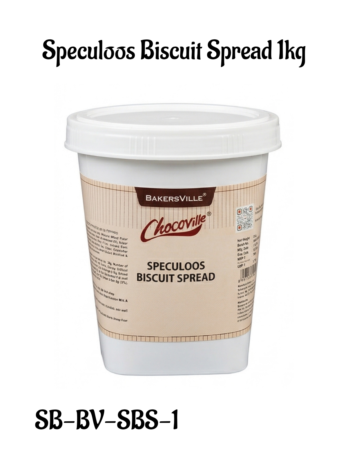 CAKE DECOR™ Chocoville Speculoos Biscuit Spread (1kg) - Dessert decorating and topping - (SB-BV-SBS-1)