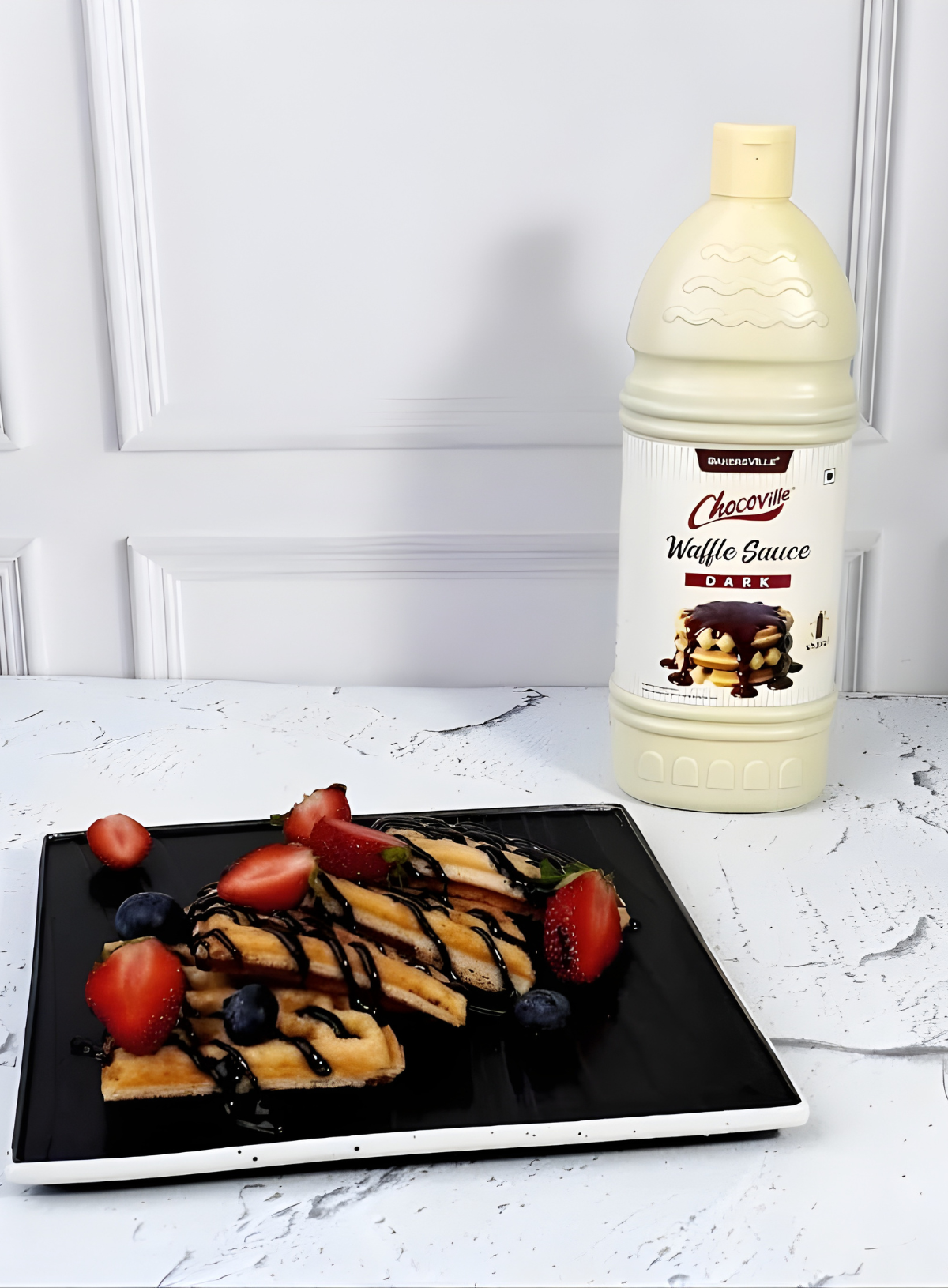 CAKE DECOR™ Chocoville Waffle Sauce Dark , 1 Kg (SB-BV-WS-D)