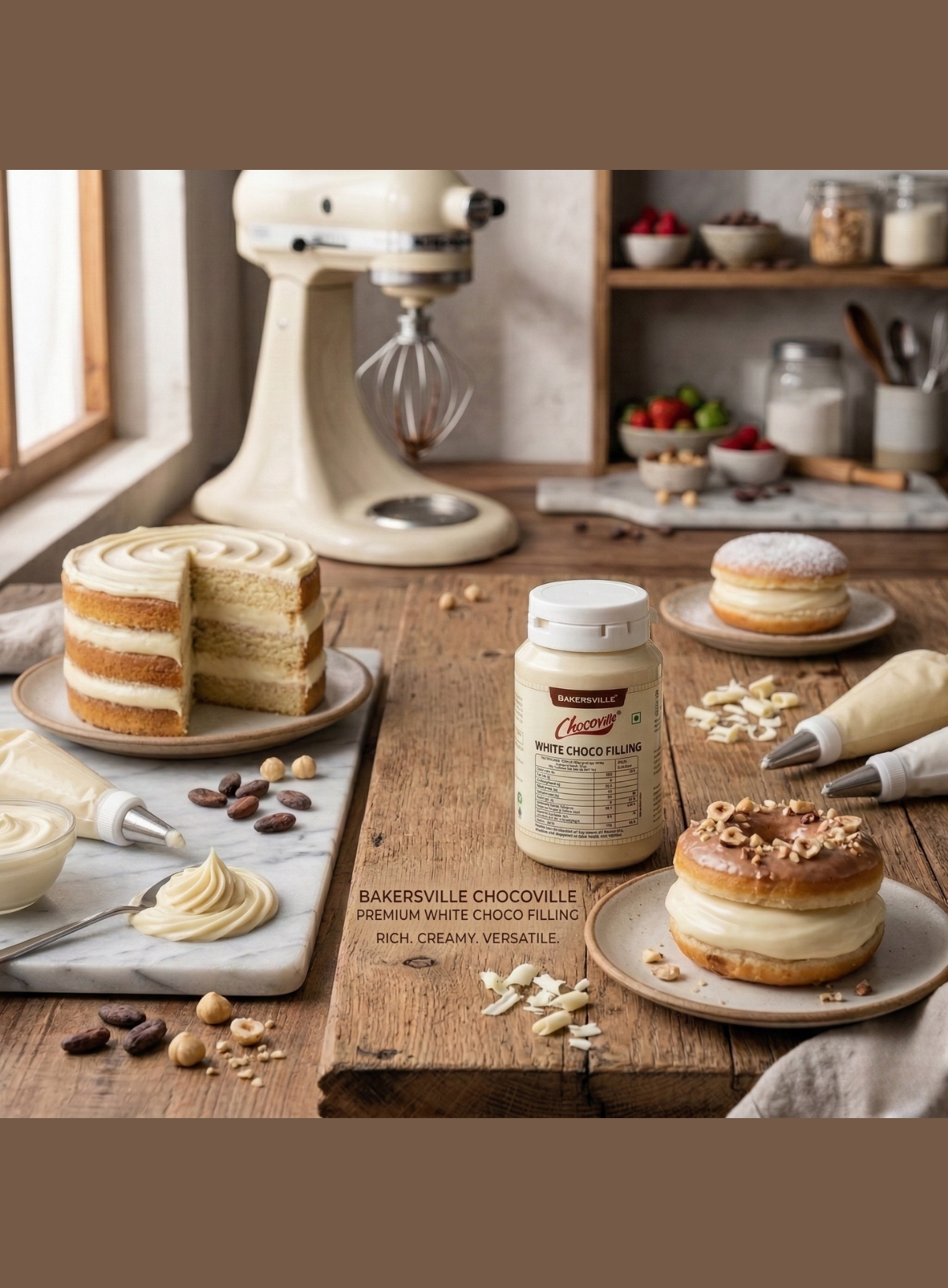 CAKE DECOR™ Chocoville White Choco Filling (200gm) - Dessert decorating and topping - (SB-BV-WCF)