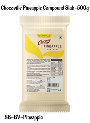 Chocoville Pineapple Compound Slab - 500g | Pineapple Flavoured Chocolate For Baking & Desserts (SB-BV-Pineapple)