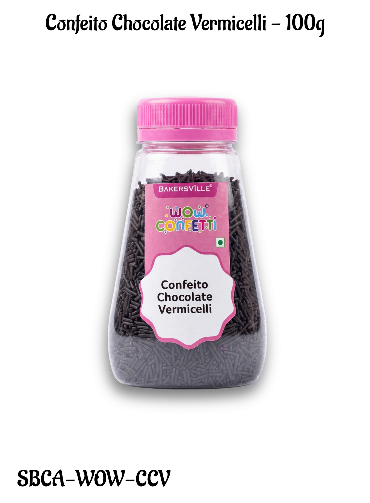 WOW Confetti Confeito Chocolate Vermicelli - 100g | Black Sprinkles for Cake Decoration and Topping (SBCA-WOW-CCV) CAKE DECOR™