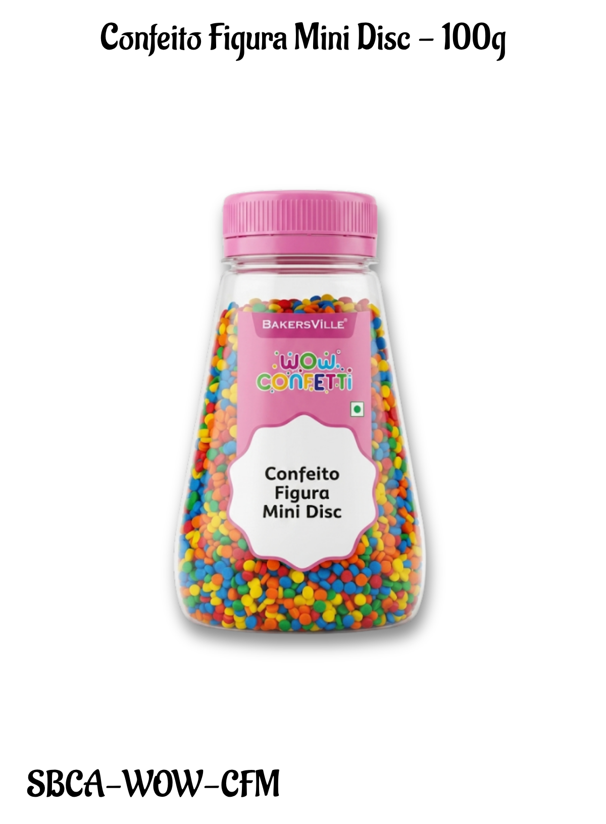 WOW Confetti Confeito Figura Mini Disc - 100g | Sprinkles Multicolor for Cake Decoration and Topping (SBCA-WOW-CFM) CAKE DECOR™