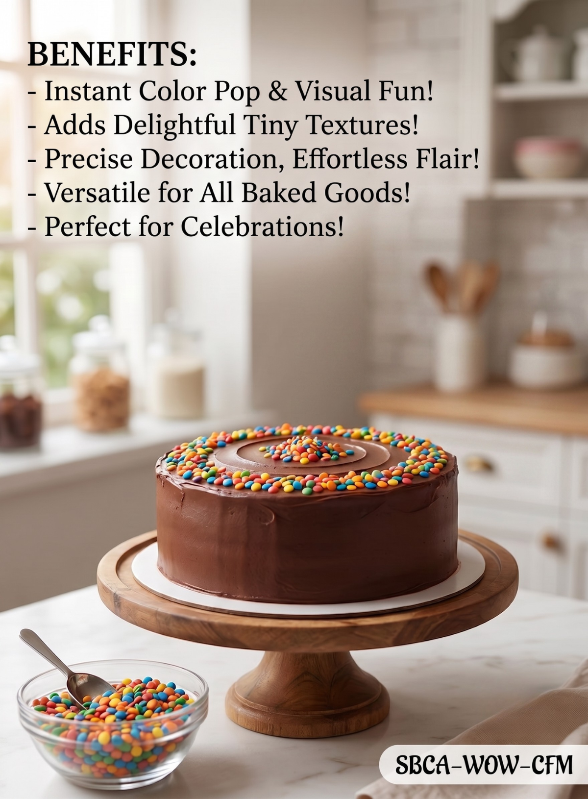 WOW Confetti Confeito Figura Mini Disc - 100g | Sprinkles Multicolor for Cake Decoration and Topping (SBCA-WOW-CFM) CAKE DECOR™
