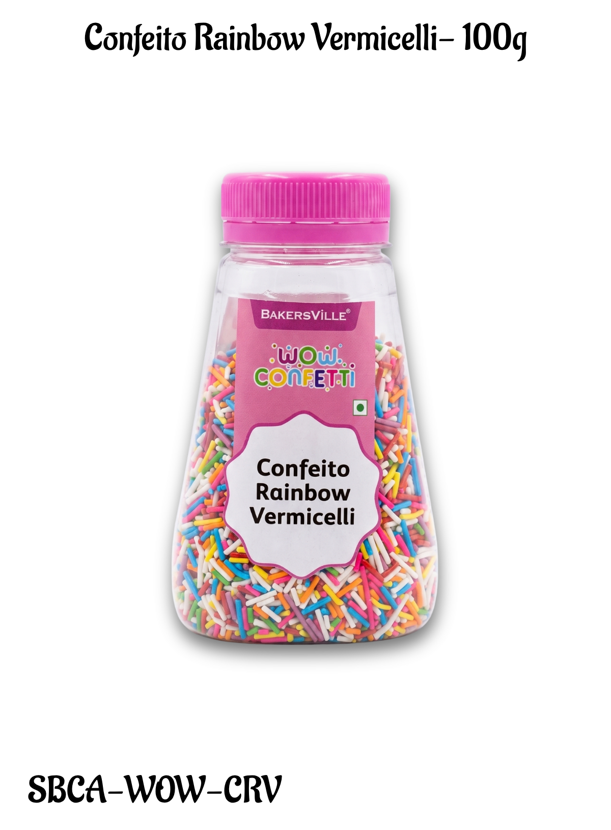 WOW Confetti Confeito Rainbow Vermicelli - 100g | Sprinkles Multicolor for Cake Decoration and Topping (SBCA-WOW-CRV) CAKE DECOR™