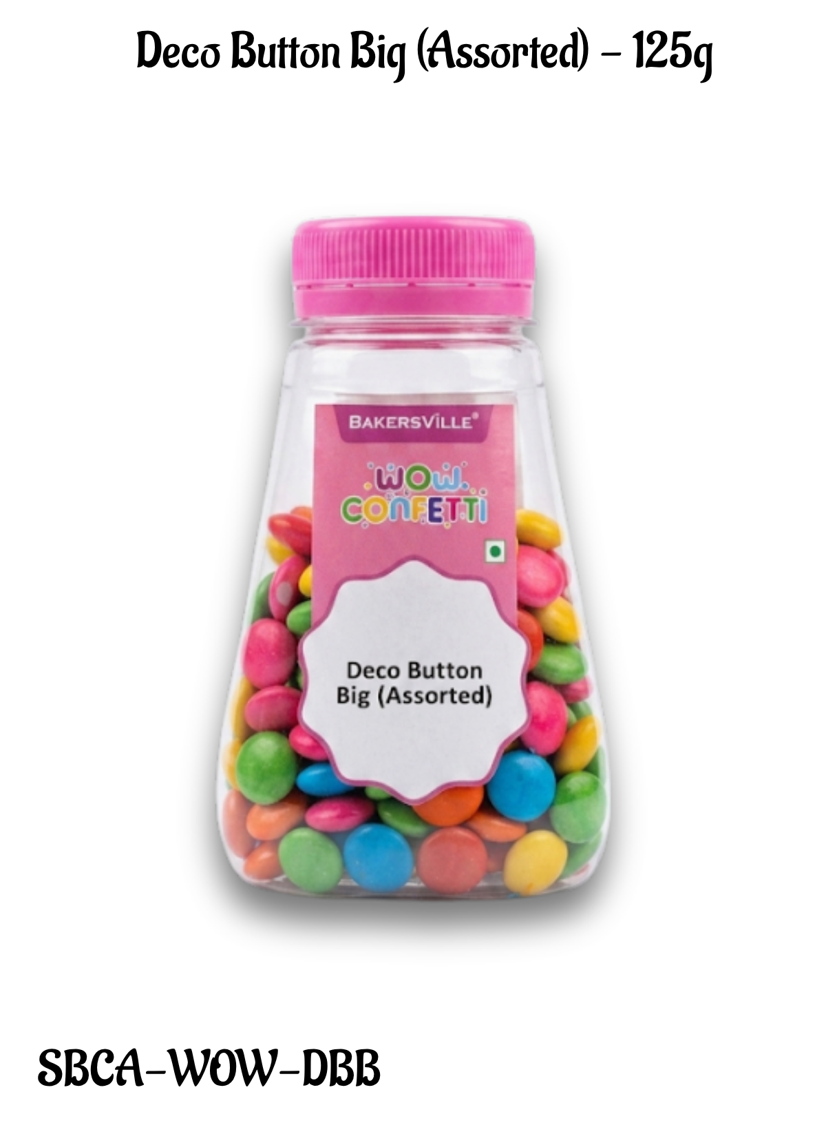 WOW Confetti Deco Button Big (Assorted) 125g | Sprinkles Multicolor for Cake Decoration and Topping (SBCA-WOW-DBB) CAKE DECOR™