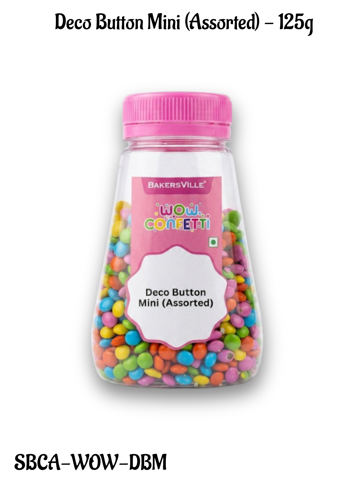 WOW Confetti Deco Button Mini (Assorted) 125g | Sprinkles Multicolor for Cake Decoration and Topping (SBCA-WOW-DBM) CAKE DECOR™